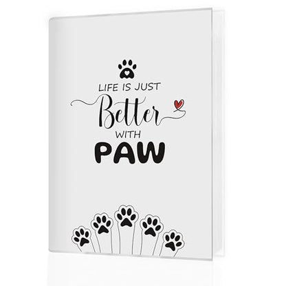 Pet Photo Album 4x6, Dog Cat Lover Owner Gifts, Life Is Just Better with Paw Small Memory Photo Album Book for 18 Pockets Hold 36 Pictures, Photobook for Pet Enthusiast - color: Paw