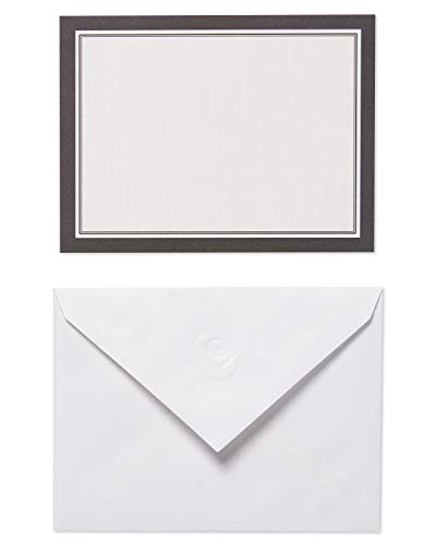 American Greetings 41-Count All-Occasion Blank Note Cards, Black Damask Box