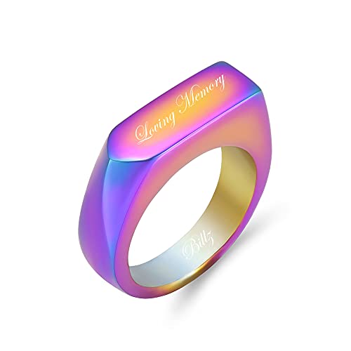 Minicremation Cremation Jewelry for Ashes Geometry Simple Style Memorial Urn Ring Ashes Holder with Fill Kit Keepsake Cremation Ring for Men - color: Customize
