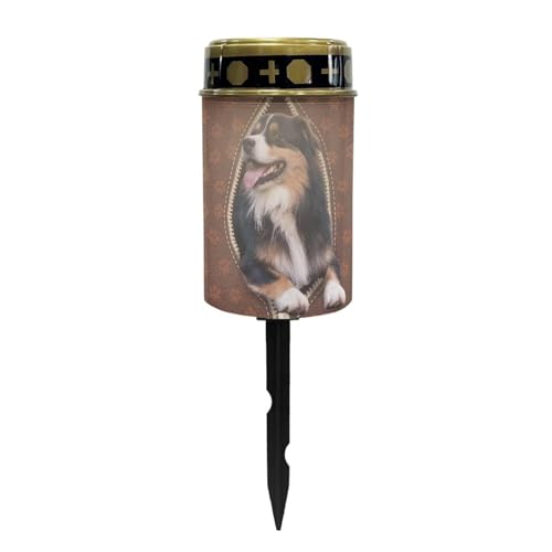 Bernese Mountain Dog Personalized Solar Outdoor Lights for Dog Pet Memorial Solar Lights Warterproof Cemetery Decorations for Grave Automatic Solar Light Sympathy Gifts - color: Bernese Mountain Dog