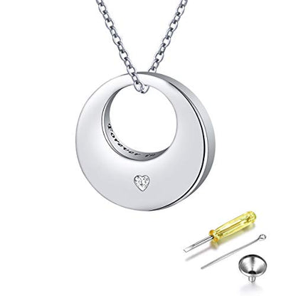 YinShan Urn Necklaces for Ashes for Women Girls Cremation Jewelry 925 Sterling Silver Eternity Memorial Forever in My Heart Ashes Keepsake, Adjustable Silver Chain 18+2 Inches - style: Circle of Life