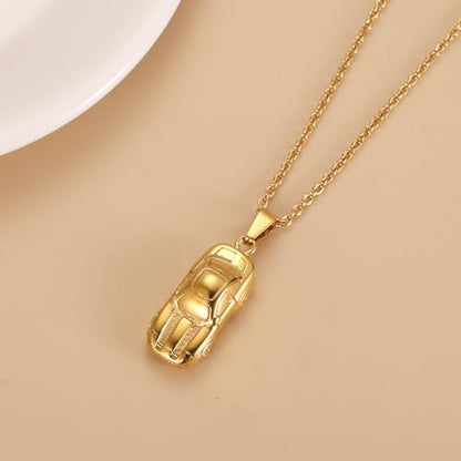 Stainless Steel Car Cremation Necklaces For Ashes Of Loved Ones Memorial Urn Pendant Holder Keepsake Remembrance Jewelry For Women Men - color: Gold