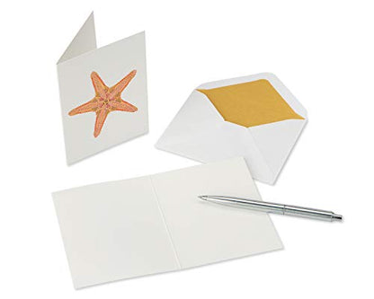 Papyrus Thank You Cards with Envelopes, Sea Creatures (20-Count) - color: white, gold, green, orange