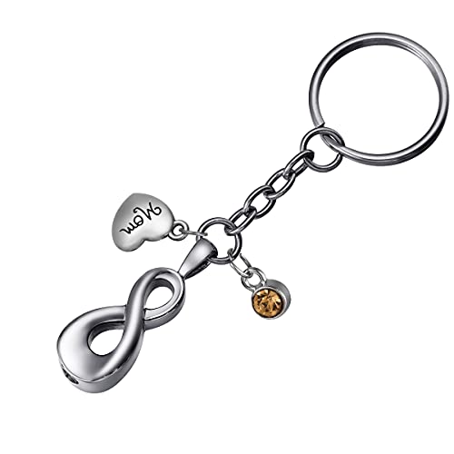 Cremation Keychain Infinity Love Ash Memorial Keepsake Pendant Urn Jewelry with Funnel Kit Customized - style: Customized
