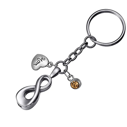 Cremation Keychain Infinity Love Ash Memorial Keepsake Pendant Urn Jewelry with Funnel Kit Customized - style: Customized