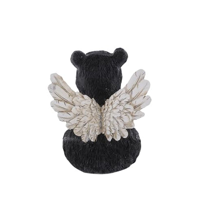 The Bridge Collection Black Bear Angel Figurine – Faith Animal Memorial | Hand-Painted Inspirational Animal with Angel Wings Indoor & Outdoor Cabin & Home Decor