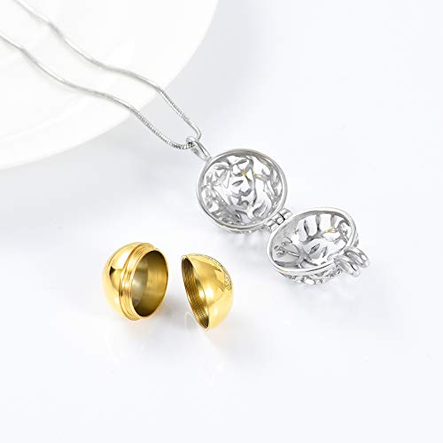 Cremation Jewelry Urn Necklace for Ashes with Hollow Mini Ball Keepsake Urn Pendant Memorial Jewelry for Ashes - color: Customize-1