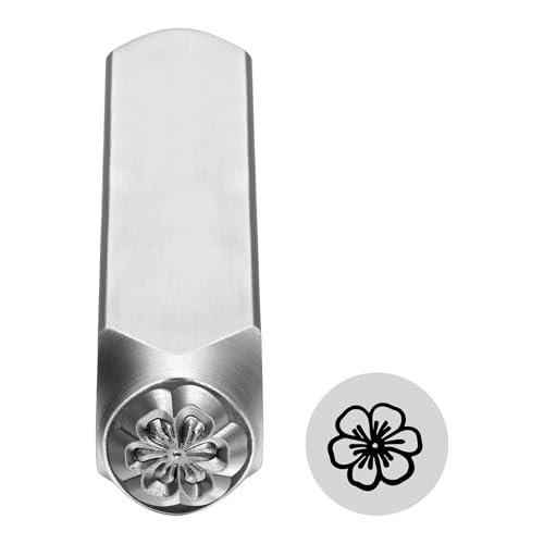 Yoption 6mm 1/4'' Flower Metal Stamp, Metal Punch Stamping Tool DIY Arts and Crafts Supplies for Stamping/Punching Jewelry, Clay, Leather, Wood - size: Flower (6mm)