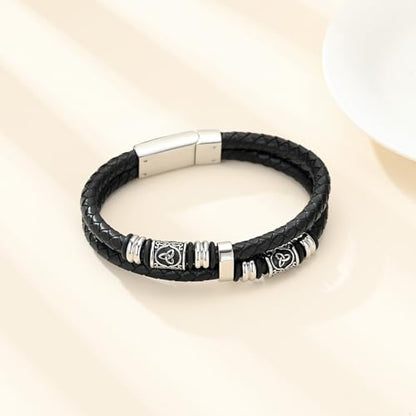 Hearbeingt Memorial Urn Bracelet for Ashes Leather Cremation Jewelry - color: Silver 24cm