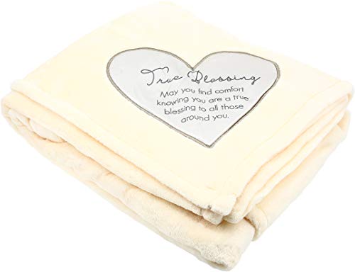 Pavilion Gift Company Blessing Blanket, Cream, Cotton, 50"x60" - style: True Blessing