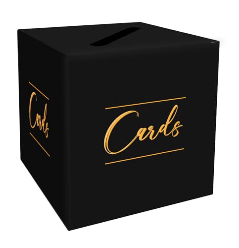 HEIPINIUYE Black Card Box Wedding Envelope Box Gift Card Box Holder Card Box for Wedding Birthday Baby Shower Party Raffle Box - color: Yellow
