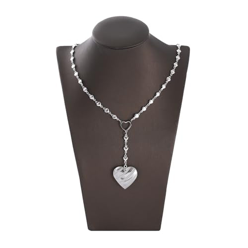 Personalized Heart Locket Necklace for Women Stainless Steel- Heart Necklace - color: silver-A