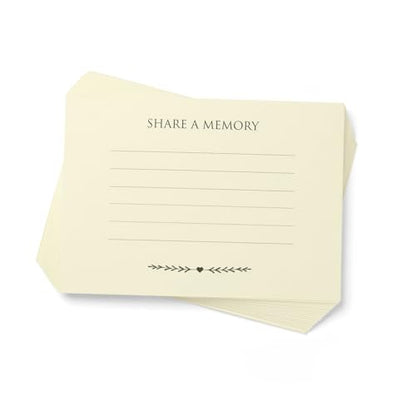 ANGEL & DOVE 25 Ivory 'Share a Memory' Funeral Remembrance Cards