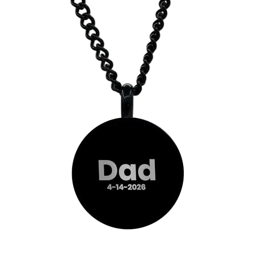 Personalized Cremation Urn Necklace Jewelry for Ashes with Lobster Clasp, Curb Chain, Extender, Funnel Kit, Custom Keepsake Necklace for Human Remains and Cremains - color: Round