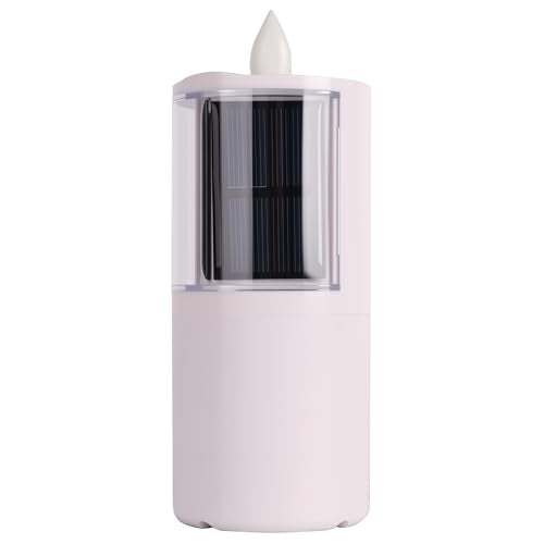Solar Candles Outdoor Waterproof,Flameless Pillar Waterproof Rechargeable Candle,Solar Candles 2.5"x6.5",Dusk to DAW,for Garden Patio Yard Lawn Cemetery Decoration,Set of 2