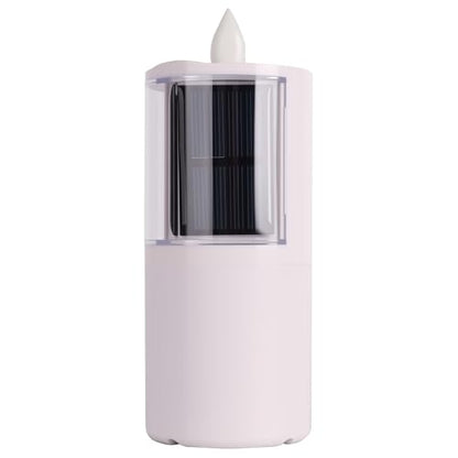 Solar Candles Outdoor Waterproof,Flameless Pillar Waterproof Rechargeable Candle,Solar Candles 2.5"x6.5",Dusk to DAW,for Garden Patio Yard Lawn Cemetery Decoration,Set of 2