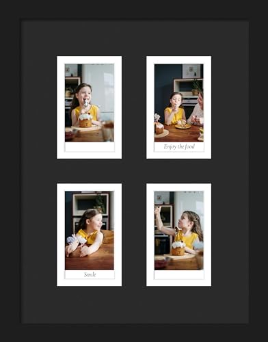 DUENPY 7.2x9.5 Polaroid 4 Opening Mini Frame Black - color: Black, size: 7.2x9.5（2x3 opening）