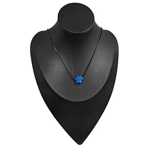 Paw Print Heart Pet Ashes Urn Necklace, Keepsake Pendant-B-Blue - style: B-Blue