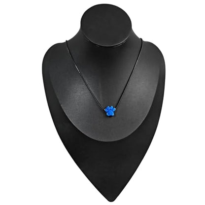 Paw Print Heart Pet Ashes Urn Necklace, Keepsake Pendant-B-Blue - style: B-Blue