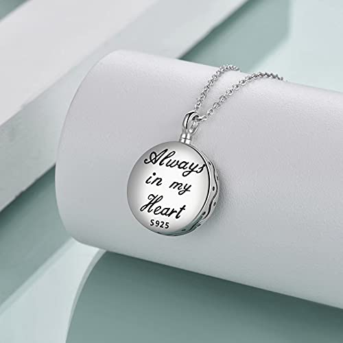 YAFEINI Urn Necklaces Sterling Silver Cremation Jewelry for Ashes of Loved Ones Memorial Keepsake Bereavement Gifts for Women Men - style: Coin-Hummingbird