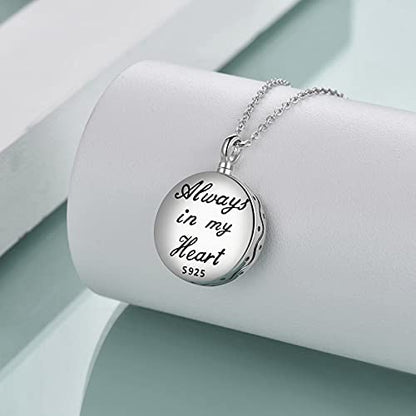 YAFEINI Urn Necklaces Sterling Silver Cremation Jewelry for Ashes of Loved Ones Memorial Keepsake Bereavement Gifts for Women Men - style: Coin-Hummingbird