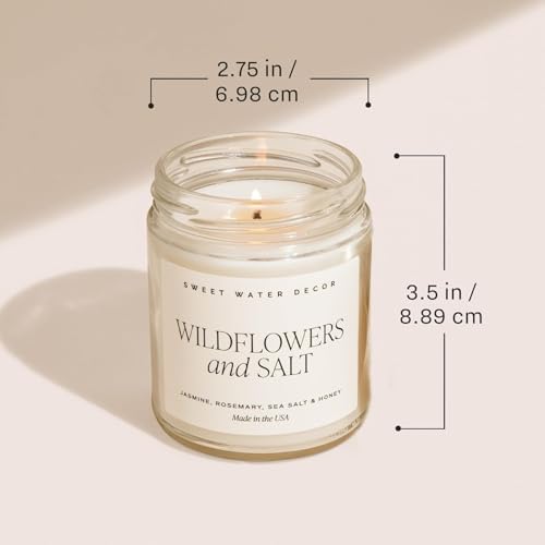 Sweet Water Decor Mahjong Candle, Mahjong Gifts for Women, 9oz Jar with Gold Lid, 40 Hour Burn Time, Non-Toxic Soy Wax Candle Scent Notes of Sea Salt, Citrus, Musk & Amber, Unique Game Night Decor - style: Mahjong