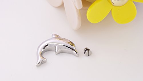 COCO Park Cremation Key Ring Stainless Steel Dolphin Urn Pendant Jewelry Memorial KeyChain for Ashes