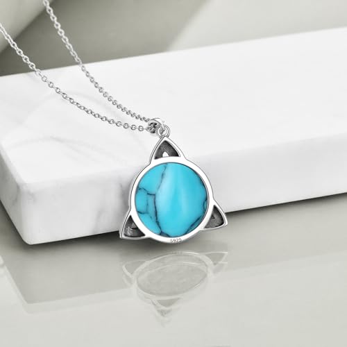 WINNICACA Celtic Knot Necklace 925 Sterling Silver Celtic Pendant Irish Urn Necklace Jewelry Birthday Anniversary Valentine's Day Gifts for Her Women Wife Girlfriend Daughter - style: 1-Celtic Knot Necklace(Turquoise)