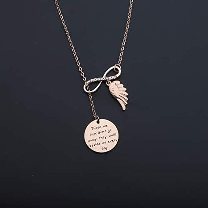 Zuo Bao Memorial Bracelet In Memory Of Dad Mom Sympathy Gift Those We Love Don't Go Away They Walk Beside Us Every Day Loss Jewelry for Her - color: those we love Y necklace RG