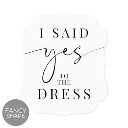 Classic I Said Yes To The Dress Sign / 10" x 12" Chic Black And White Wedding Boutique Sign/Plastic Special Event Dress Photo Prop/Made In The USA - color: Classic, style: Yes to the Dress
