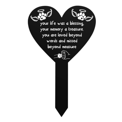 Pet Memorial Remembrance Plaque Stake for Cemetery, Grave Decorations for Loss of Dog Cat Labrador Bulldog Yard Garden Sympathy Decor Acrylic Grave Stake