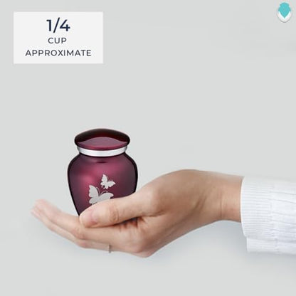 Embrace Keepsake Personalized Butterfly Cremation Urns for Human Ashes I Cherry Purple Funeral Urn for Men and Women with Double Side Engraving I 3.5 lbs - color: Cherry Purple