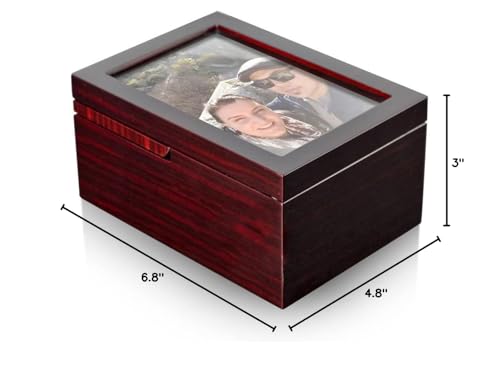 Ultra-Modern Music Box with Fold-Up Photo Frame - Solid Wood Jewelry Box with Compartment with Picture Frame (6 X 4) - Many Songs to Choose - 12 Days of Christmas - size: 001. 12 Days of Christmas