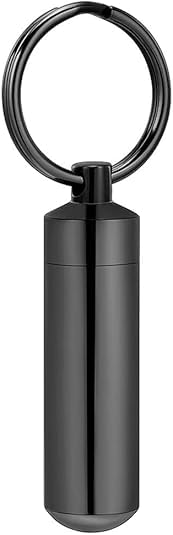 Cremation Jewelry Cylinder Urn Keychain for Ashes for Women Men with Glass Vial Keepsake Ashes Pendant Deer Memorial Jewelry - color: Black