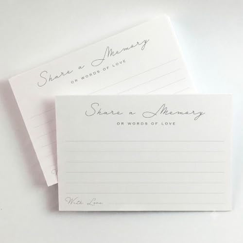 CARDAMONOLY Share a Memory Cards for Celebration of Life, Pack of 50 for Graduation Party Favors, Wedding Card Box, 50th Anniversary Decorations, Memory Box for Keepsakes and Funeral Guest Book