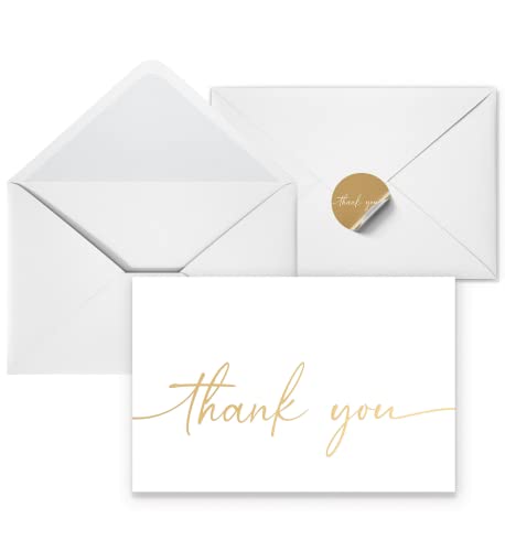 Thank You Card | Matte Gold Foil 20 Pack - color: Gold Foil Thank You