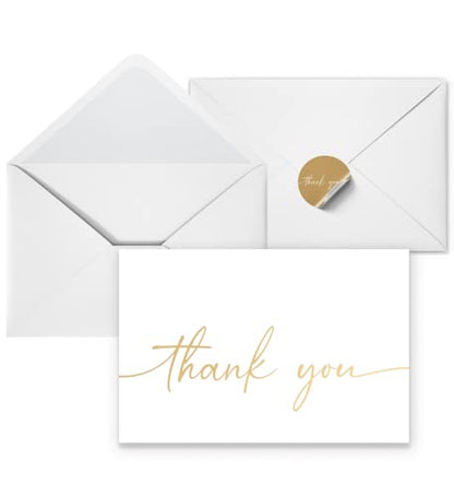 Thank You Card | Matte Gold Foil 20 Pack - color: Gold Foil Thank You
