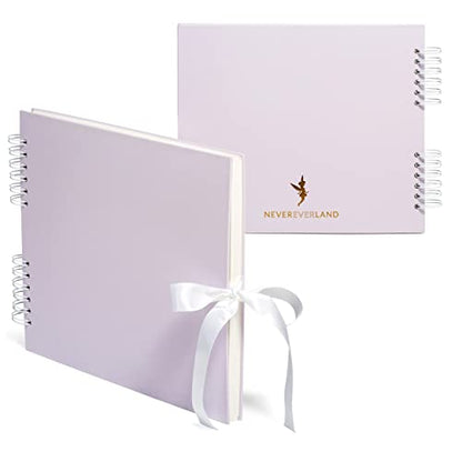 Never Ever Land Scrapbook Album – 12x10 Purple Scrap Book. Scrapbooking Supplies, Memory Book, Wedding Guest Book, Photo Album, Baby Shower Gifts, Valentines, Engagement Gifts, and Anniversary - color: Lavender
