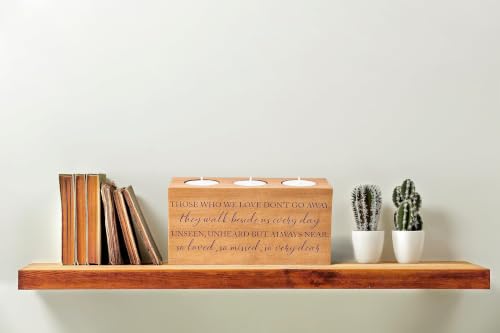 Sympathy Bereavement Gift for Loss of Loved One - Memorial Candle Holders - Handcrafted Wooden Keepsake with Poem - Condolence for Loss of Mother, Father (WE Love) - color: We Love