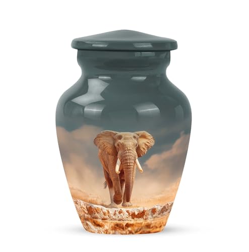 Elephant Cremation Urn - Funeral Urn for Ashes for Women - Keepsake Memorial Grey Urns for Adult Male - Decorative Tiny Burial Urns for Human Ashes for Mom & Dad - 3 Inch - color: Elephant-5, size: 3 Inch Keepsake