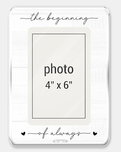 Wedding Engagement Picture Frame Gifts for Couples Her Him | Wedding Gift Ideas, the Beginning of Always Picture Frame for 4 x 6 Inch Photo - color: the
