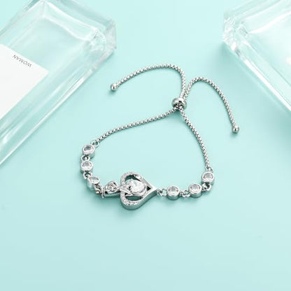 Rose Flower Adjustable Urn Bracelet for Ashes Birthstone Stainless Steel Cremation Jewelry Memorial Keepsake Locket Urns Bracelet Jewelry for Men Women Gifts