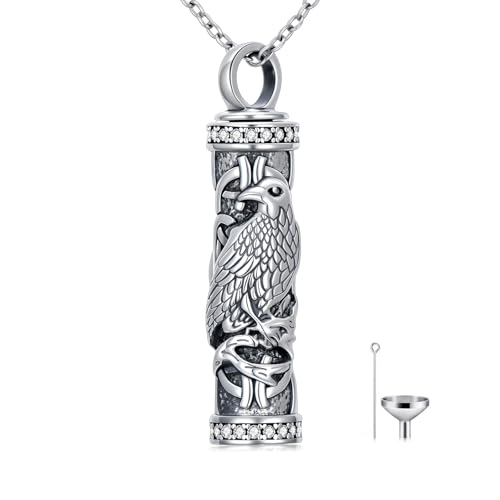 JKR Keepsake Urn Necklace for Ashes Cremation Jewelry Memorial Gift - style: 4-Raven