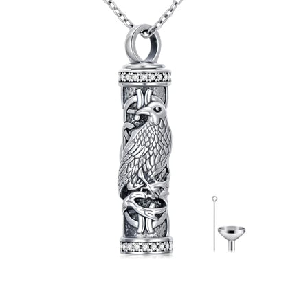 JKR Keepsake Urn Necklace for Ashes Cremation Jewelry Memorial Gift - style: 4-Raven