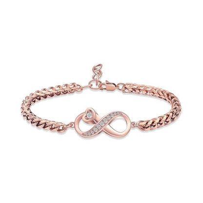 zeqingjw Heart Urn Bracelet for Ashes for Women Stainless Steel Cremation Bangle Jewelry Adjustable Keepsake Memorial Bracelet Loved Ones Ashes Holder Keepsake - color: Infinity-Rose Gold
