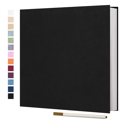 Vienrose Self Adhesive Photo Album, 60 Pages, 11 x 10.6 in, Black | Scrapbook Album, 30 Sheets, 3x5 4x6 5x7 8x10 Photos, Metallic Pen, DIY Memory Book, Wedding Album, Family Photos - color: Black, size: 11"x10.6"60 Pages