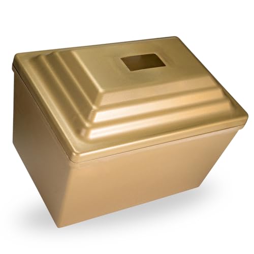 Custom Silverlight Engraved Safeguard Urn Vault for Ground Burial - Gold, Holds One Urn - color: Gold