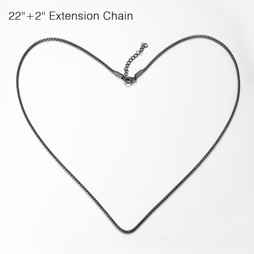 Abooxiu Replacement for Cremation Jewelry Stainless Steel Chain Necklace for Men Women Black