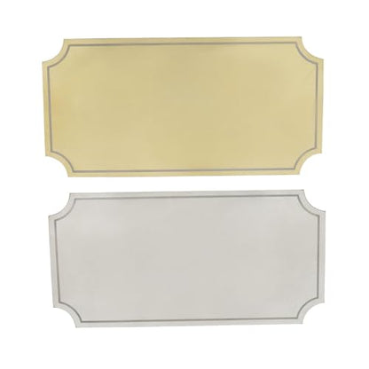 4"W x 2"H Blank Memorial Plaque, Includes 1 Gold & 1 Silver | Laser Engraved Elegant Stainless Steel Plaque with Adhesive Backing or Screw Mounting - size: 2 x4 inch