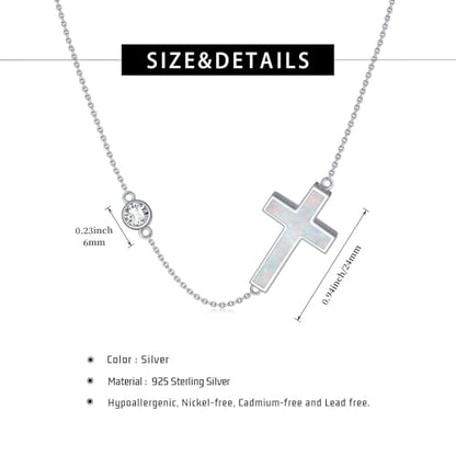 Urn necklace for Ashes 925 Sterling Silver Opal/Turquoise/Moonstone/Moss agate Pendant Cremation Memory Jewelry Keepsake Gifts for Women - style: Opal-cross-cus